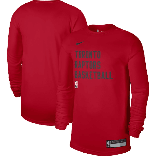 Men's Red Toronto Raptors 2023/24 Legend On-Court Practice Long Sleeve T-Shirt